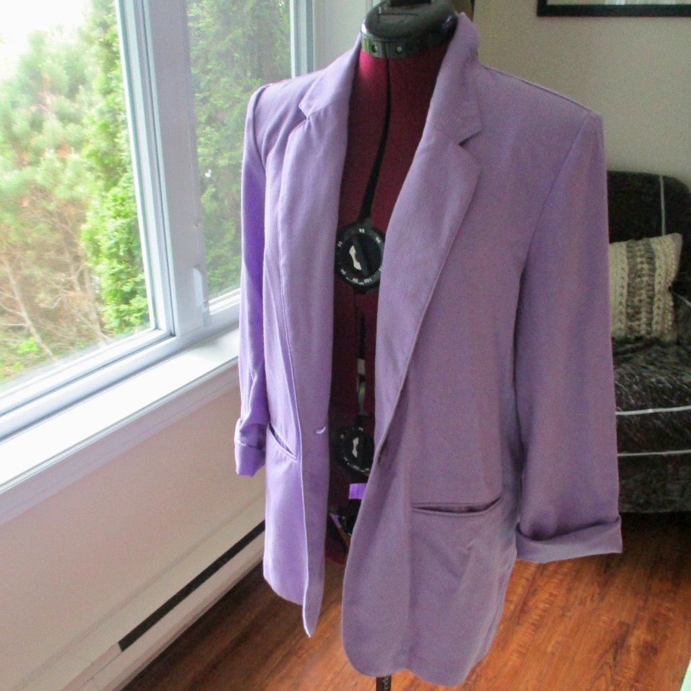 Loose Fit Vintage(?) Light Purple/Lilac Summer Single Button Blazer/Jacket